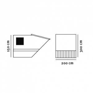 Midicontainer (5,8m3) tegning med dimensioner