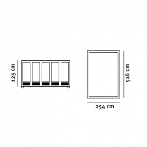 Maxicontainer (12,4m3) tegning med dimensioner