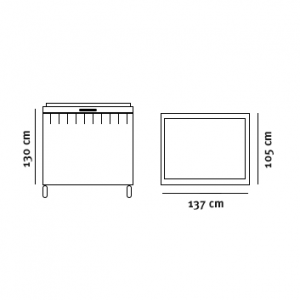 Minicontainer (1000l) tegning med dimensioner